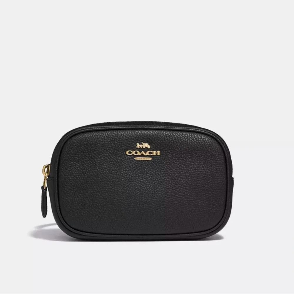 Coach Black Pebbled Leather Zip Belt Bag - Picture 1 of 6